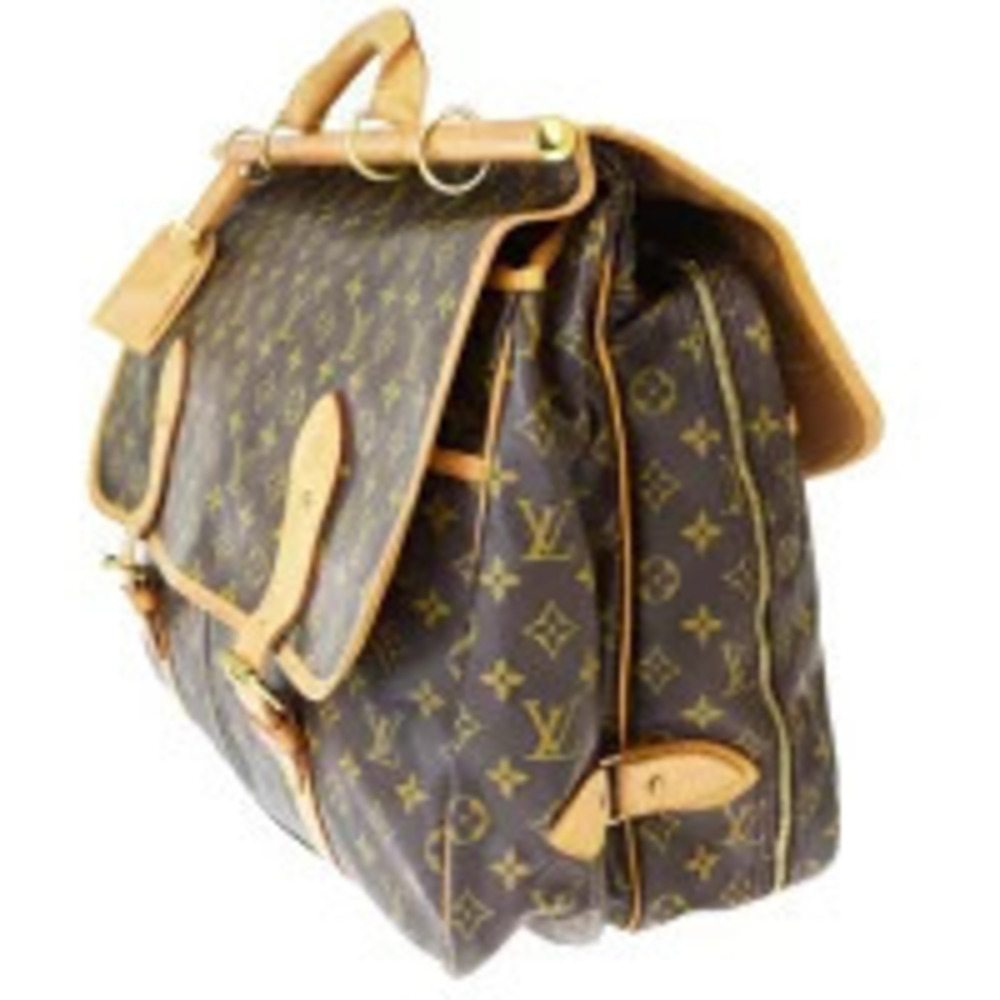 Louis Vuitton Handbag Sac Leather Chasse Monogram Brown